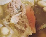 A picture of step 2 of Banh Canh with Pork Hock, Pork Tail Bones, and Pork Skin.