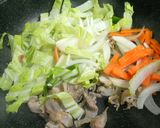 A picture of step 3 of Yaki Udon with Udon Soup Mix.
