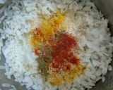A picture of step 3 of Poha with mix vegetables.