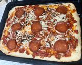 Foto del paso 9 de la receta Pizza vegana de chorizo y champiñones