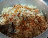 A picture of step 1 of Mutton kesar pulao.