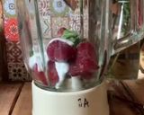 A picture of step 1 of Strawberry Coconut Milkshake with a hint of Mint.