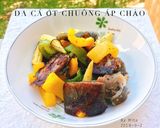 Hình bước làm 4 của món Da cá ớt chuông áp chảo