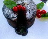 A picture of step 7 of Eggless choco molten lava cake.