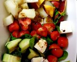 A picture of step 2 of My Melon & Strawberry Salad with Raspberry Balsamic vinegar. 😙.