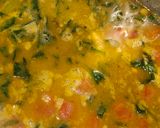A picture of step 3 of Dal Palak.
