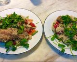 Hình bước làm 17 của món Cơm đùi gà rau quả