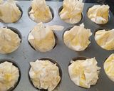 A picture of step 2 of Chicken, mozzerella filo parcels.