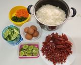 รูปขั้นตอนการทำที่ 2 ของ ข้าวผัด​กุนเชียง​🍱เมนู​ข้าวกล่อง