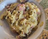 Foto del paso 5 de la receta: Tortas de patata, jamón, champiñones y queso