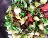 A picture of step 3 of Indian pear (Babugosha) salsa.