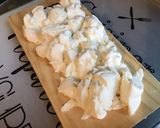 Une image de l'étape 6 de Flan de côtes de chou fleur à la mozzarella di buffala et chapelure épicée.