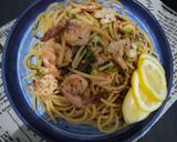 Foto langkah ke 4 dari resep Spaghetti Garlic Lemon Shrimp.