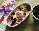 A picture of step 4 of No churn mulberry swirl ice cream.