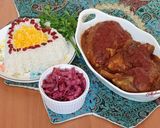 عکس مرحله 5 از دستور چلو مرغ و هلو