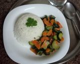 A picture of step 7 of #weekly jikoni challenge sauted vegetables and fried rice.
