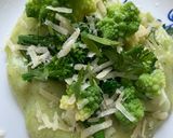 A picture of step 4 of Broccoli, romanesco and potato - can be vegan.