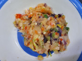Tortilla de espinacas rellena de jamón y queso