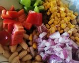 A picture of step 2 of Mexican beans salad.
