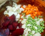 A picture of step 3 of Pressure cooker pav bhaji in 25 minutes.