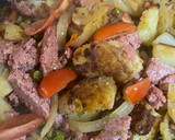 A picture of step 2 of Spicy Corned Beef Hash with Poached Egg.