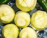 A picture of step 4 of Bharwan Tindey (Round Gourds).