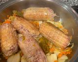 Foto del paso 3 de la receta Enrollado de pollo relleno de jamón y queso con salsa de verduras