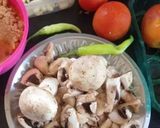 A picture of step 1 of Dhaba style Kadai mushroom (🍄🍄 mushroom masala).