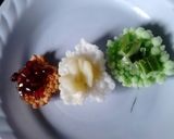 A picture of step 2 of Tri-colour sabudana papdi chaat.