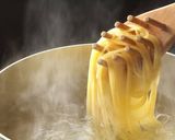 A picture of step 2 of Bacon and Aparagus Pasta.