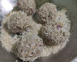 A picture of step 4 of Chicken kadam phool/ kadamba dumplings.