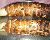 A picture of step 1 of Calocasia / Musa paradisica/ Banda Arbi curry.