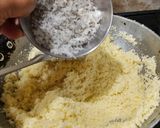 A picture of step 2 of Sujji (semolina) Laddu.