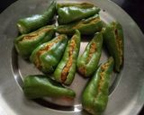 A picture of step 3 of Soya stuffed Mirchi.