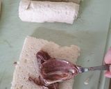 A picture of step 2 of French Toast Rolls Filled with chocolate.
