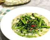 剁椒蒜味腐乳空心菜/水油炒三分鐘料理的食譜步驟4照片