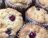 A picture of step 5 of Keto friendly Cranberry muffins.