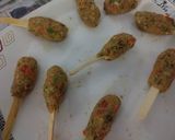 A picture of step 4 of Soyabean Kebab Stick Rolls.