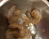 A picture of step 7 of Cajun grilled shrimp with loaded veggie Alfredo noodles.