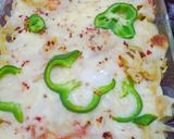 A picture of step 10 of Chicken cheese lasagna 😋😋.