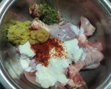 A picture of step 1 of Chicken Jahapanah.