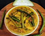 A picture of step 3 of Bottle gourd string beans sabji.