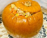 A picture of step 5 of Tender chicken with vegetables in pumpkin.