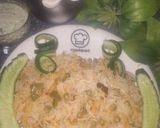 A picture of step 6 of Masala mater poulao.