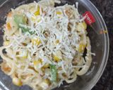 A picture of step 11 of Spaghetti Alfredo.