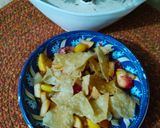 A picture of step 4 of Papri fruit chat.