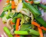 A picture of step 6 of Yasai Itame (Japanese stir fried vegetables).