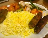 A picture of step 4 of Persian Chelo Kabab with Saffron rice.