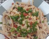 Foto del paso 3 de la receta: Fettuccini con vegetales y gambas