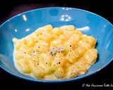 A picture of step 5 of Potato Gnocchi with Creamy Gorgonzola Sauce.